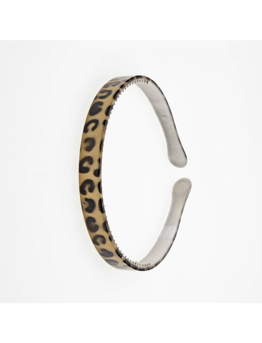 Στέκα Μαλλιών Λεπτή Πλαστική Λεοπάρ: Φυσική Κομψότητα σε Γήινους Τόνους