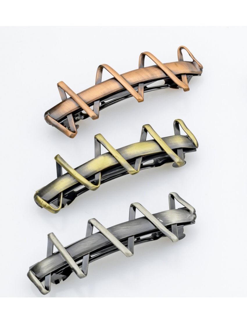 Μπαρέτα μεταλλική με τρισδιάστατο σχέδιο σε 3  χρώματα