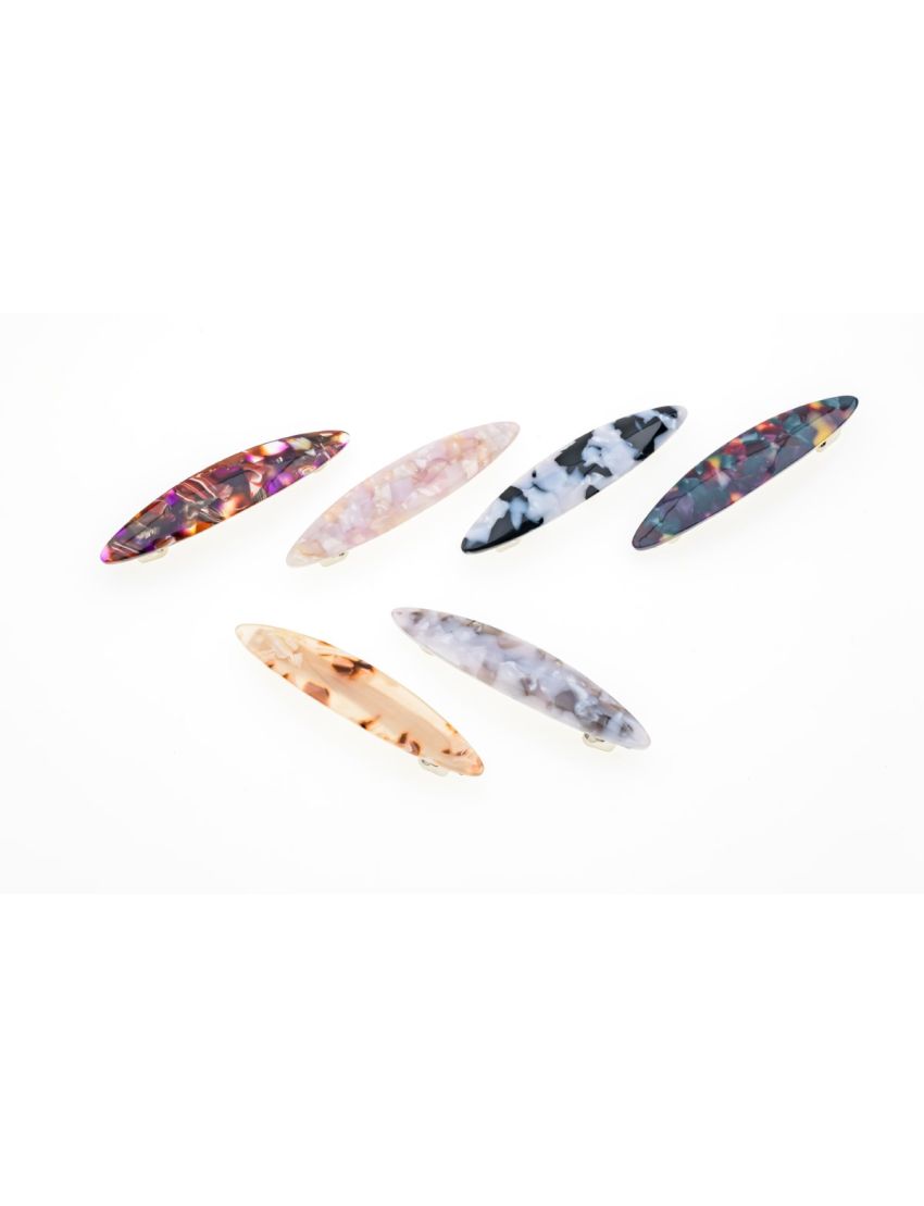 Μπαρέτα πλαστική οβάλ 6εκ σε 6 συνδυασμούς χρωμάτων