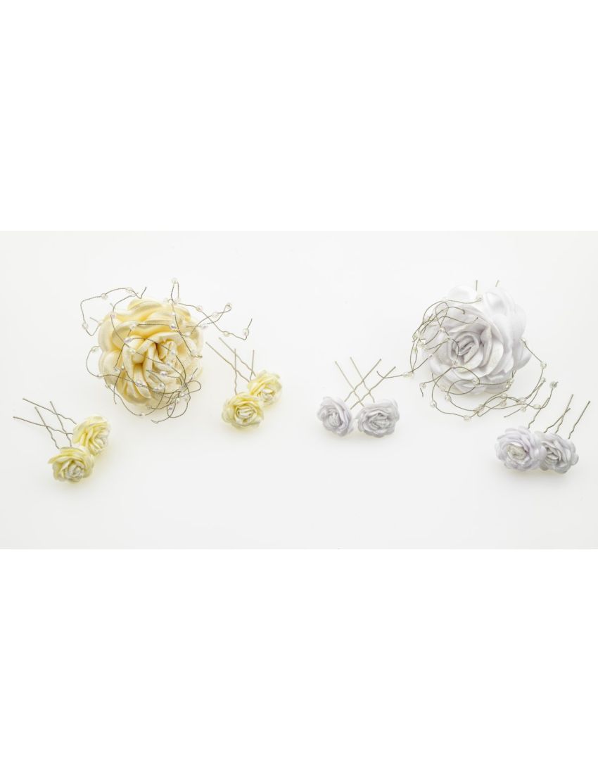 Φουρκέτα με λουλούδι και πέρλες (Σετ)