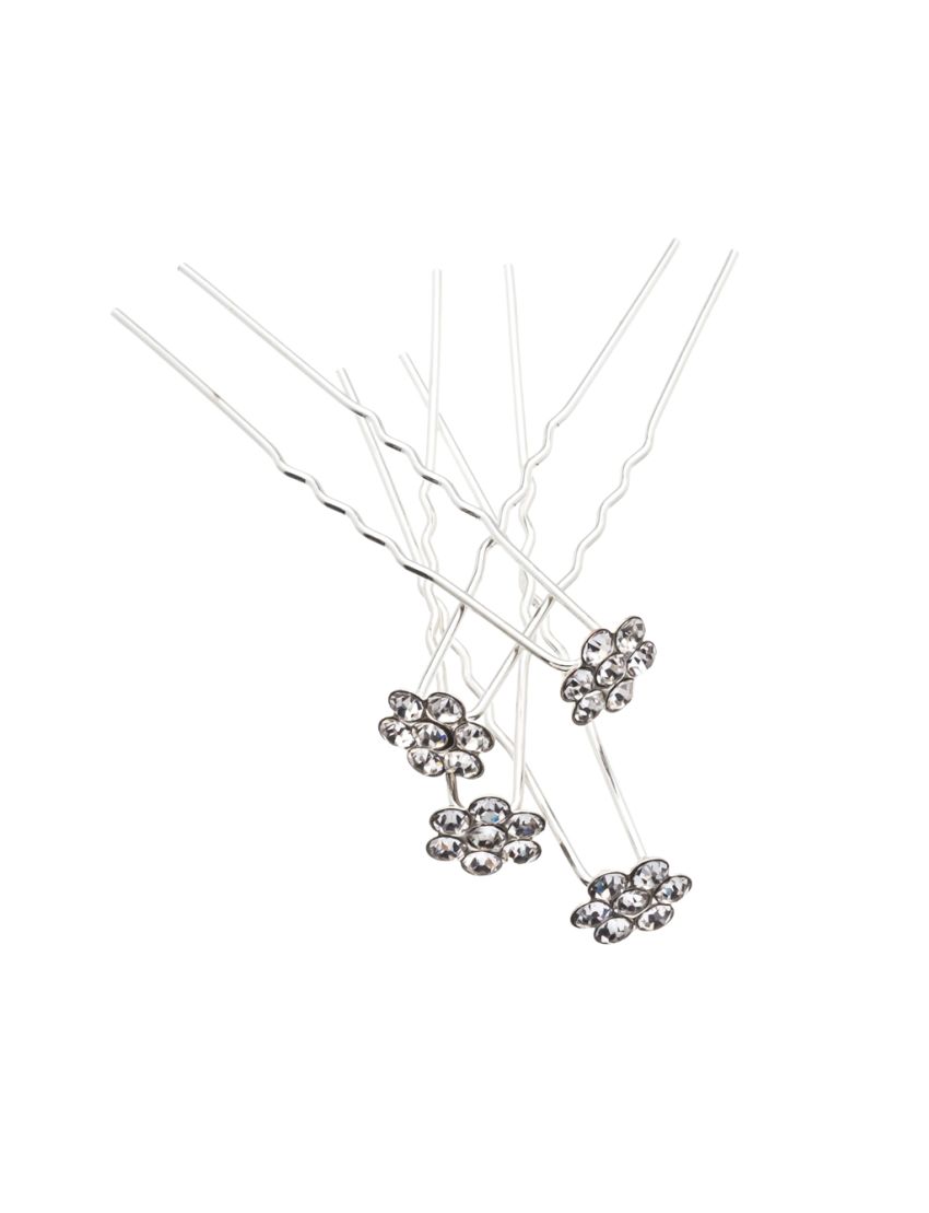 Φουρκέτα λεπτή μεταλλική με λουλούδι απο πέτρες