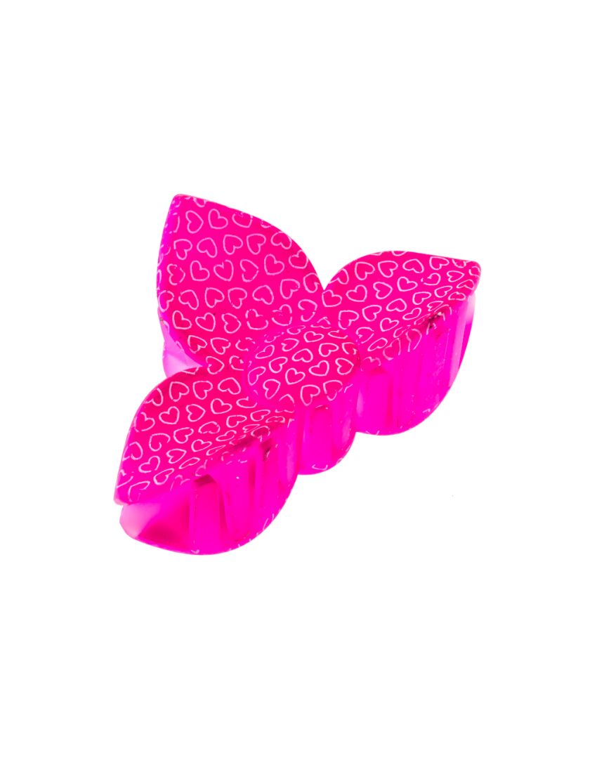 Κλάμερ πλαστικό μισό λουλούδι με καρδιές