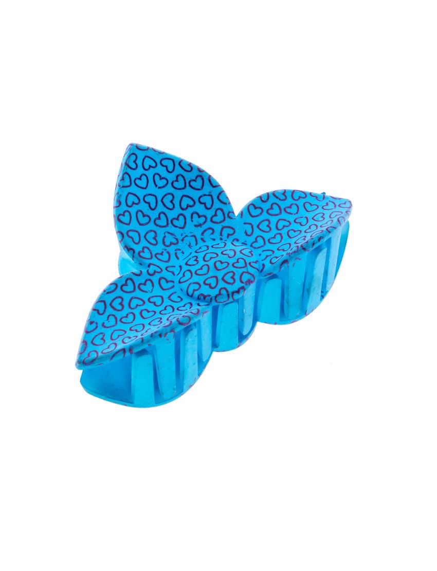 Κλάμερ πλαστικό μισό λουλούδι με καρδιές