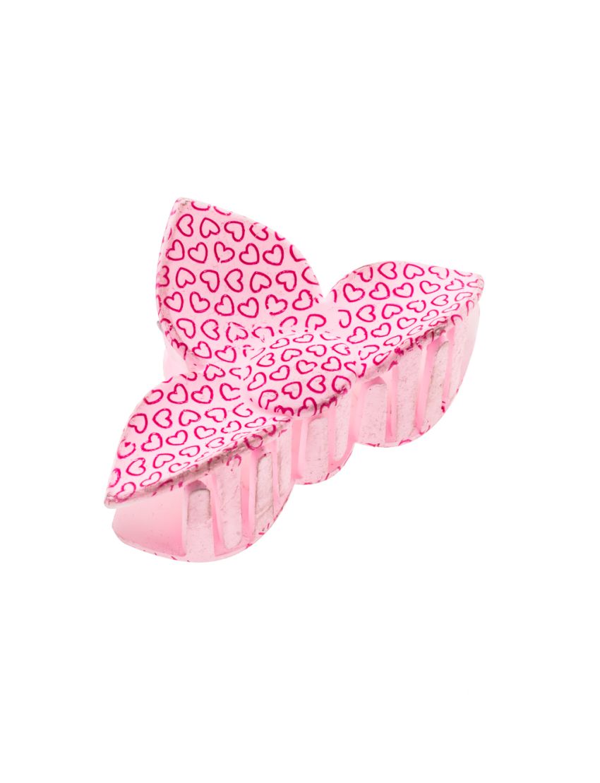 Κλάμερ πλαστικό μισό λουλούδι με καρδιές