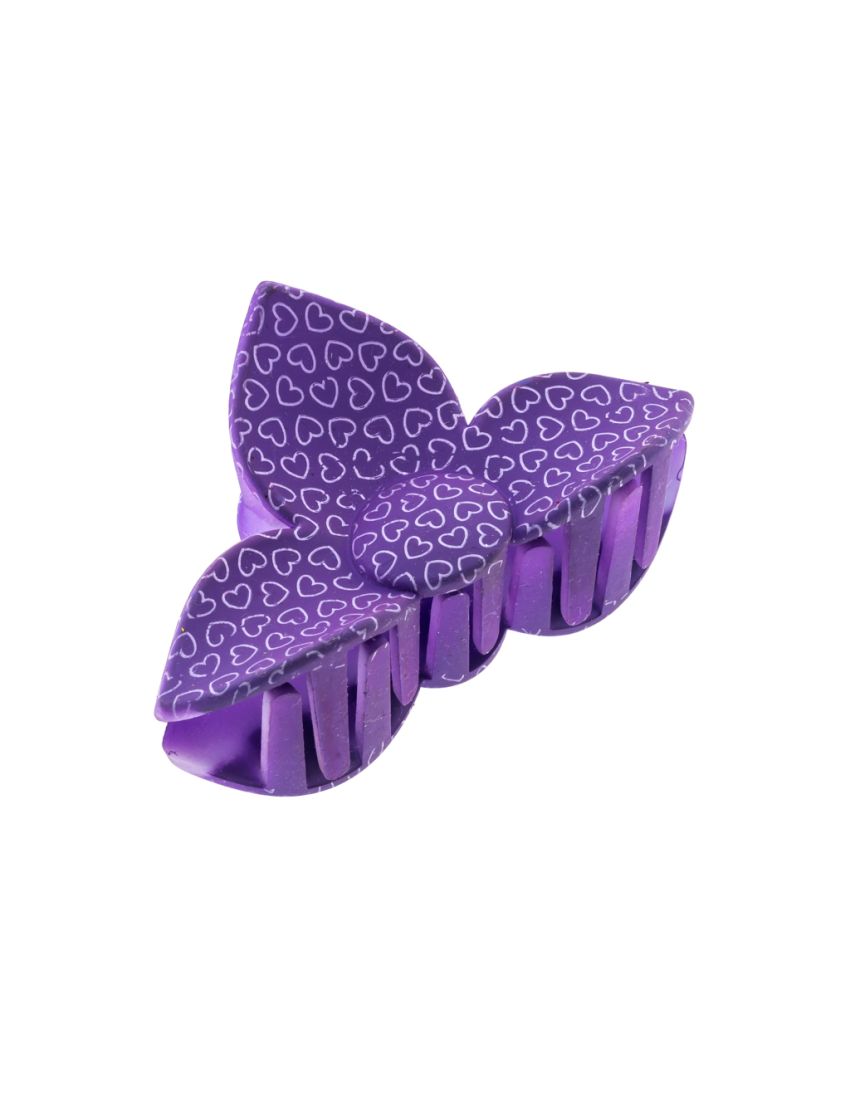 Κλάμερ πλαστικό μισό λουλούδι με καρδιές