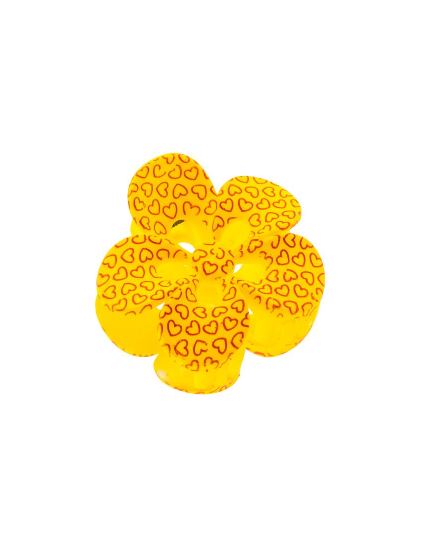 Κλάμερ πλαστικό λουλούδι σε 6 χρώματα με καρδιές