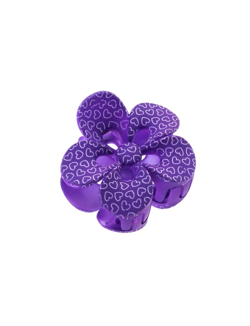 Κλάμερ πλαστικό λουλούδι σε 6 χρώματα με καρδιές