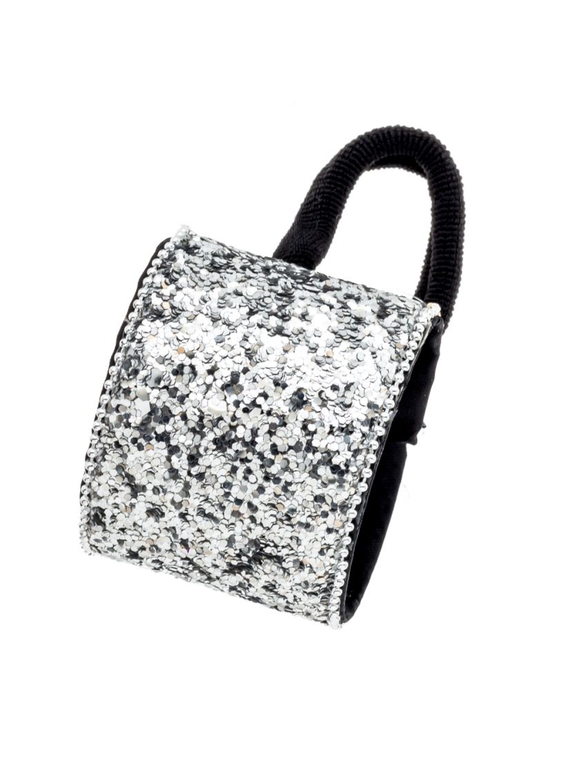 Κλίπ υφασματινο με λάστιχο και χρυσόσκονη σε 6 χρώματα