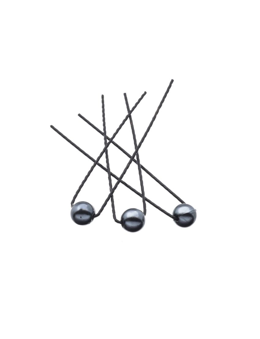 Φουρκέτα μεταλλική με γκρί πέρλα (συσκευασία 10 τεμάχια)