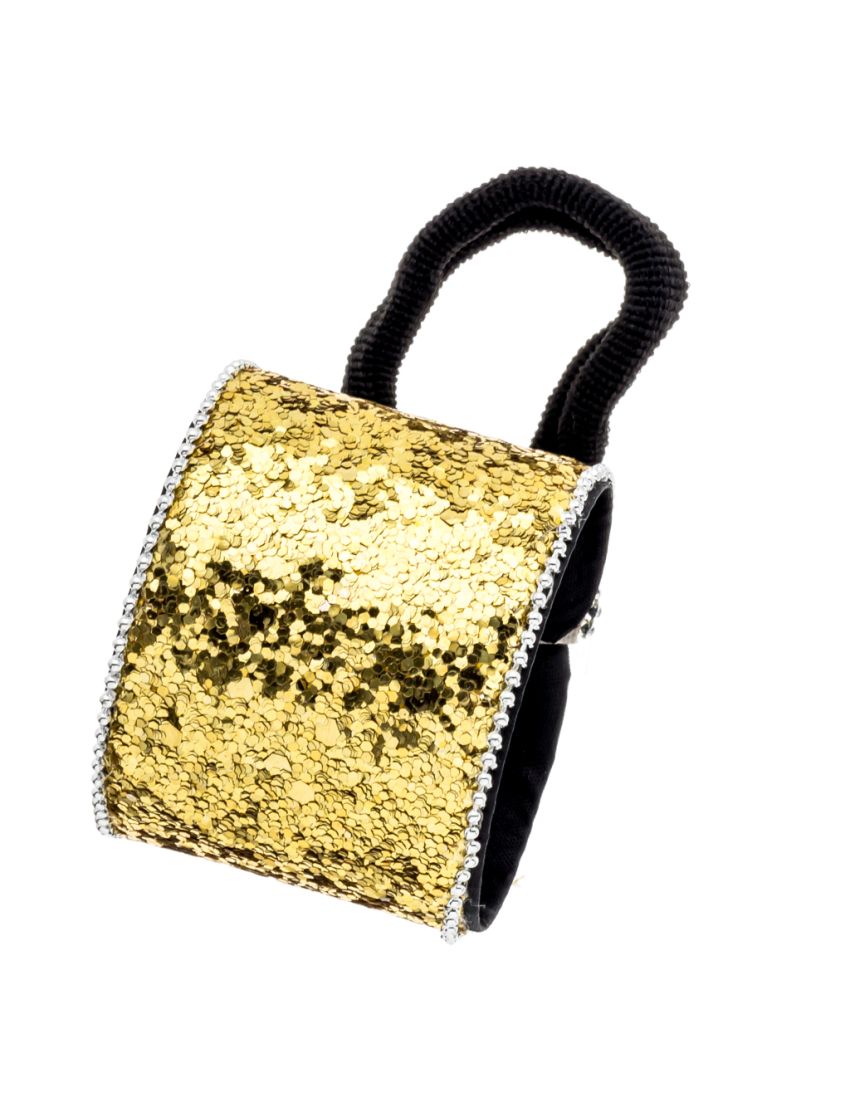 Κλίπ υφασματινο με λάστιχο και χρυσόσκονη σε 6 χρώματα