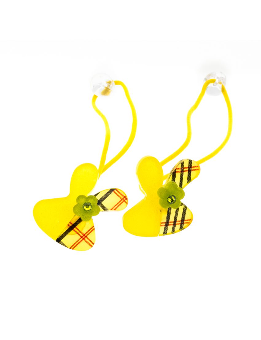 Λάστιχο πλαστικό παιδικό κουνελάκι καρό σε 6 χρώματα