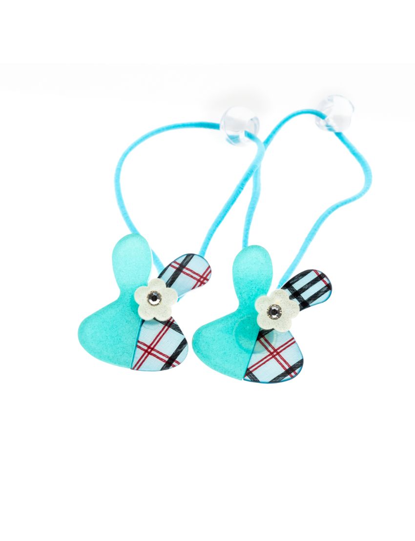 Λάστιχο πλαστικό παιδικό κουνελάκι καρό σε 6 χρώματα