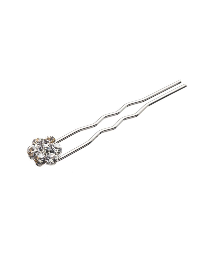 Φουρκέτα κομψή μεταλλική σχέδιο λουλούδι διακοσμημένο με πέτρες