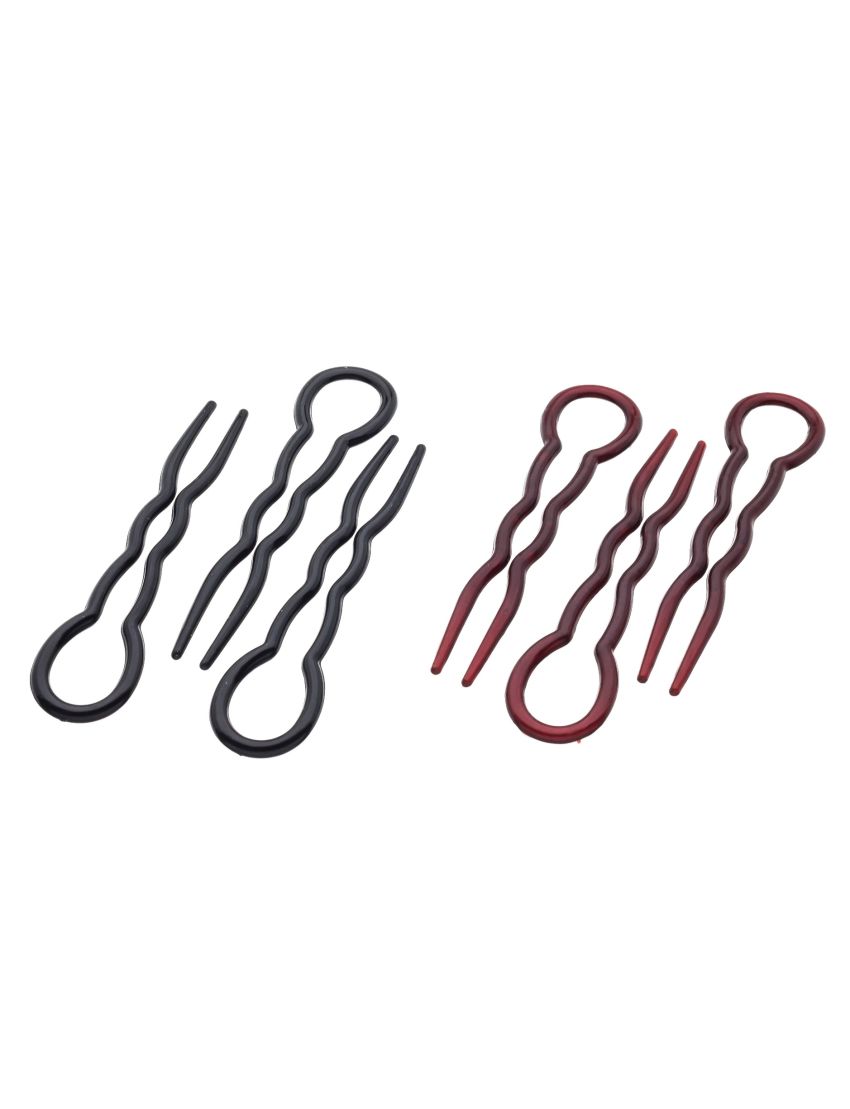 Φουρκέτα πλαστική σε καφέ και μαύρο