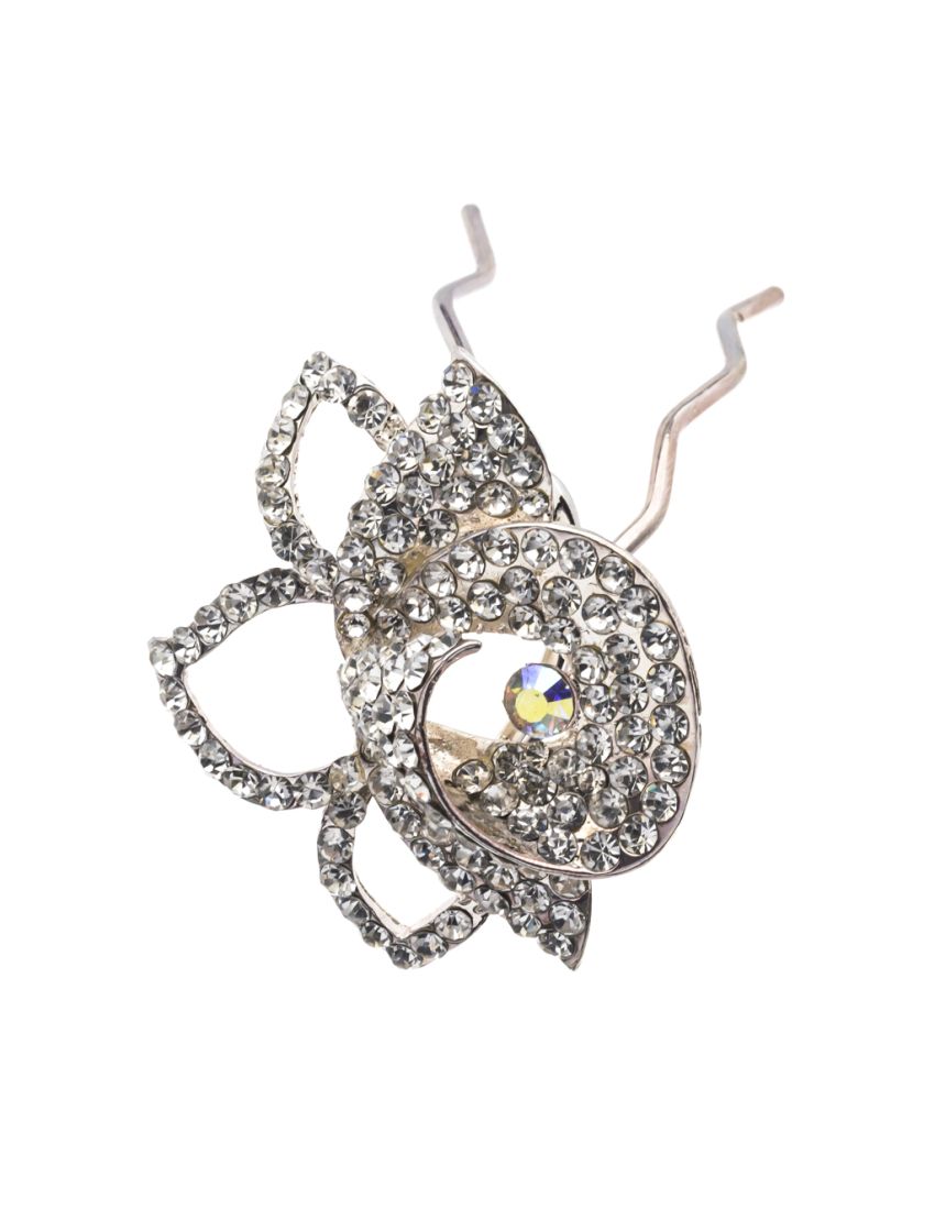 Φουρκέτα μεταλλική μεγάλη λουλούδι με στράς