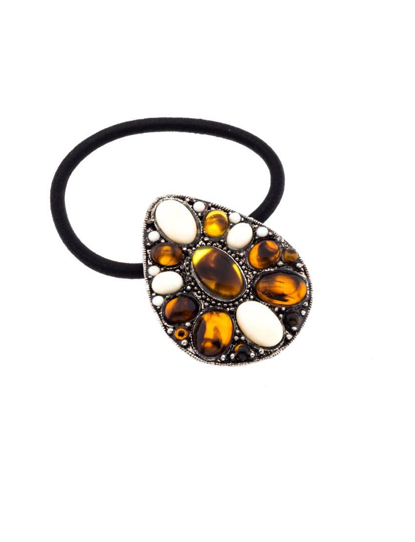 Λάστιχο μεταλλικό δάκρυ διακοσμημένο με πέτρες σε 2 χρώματα