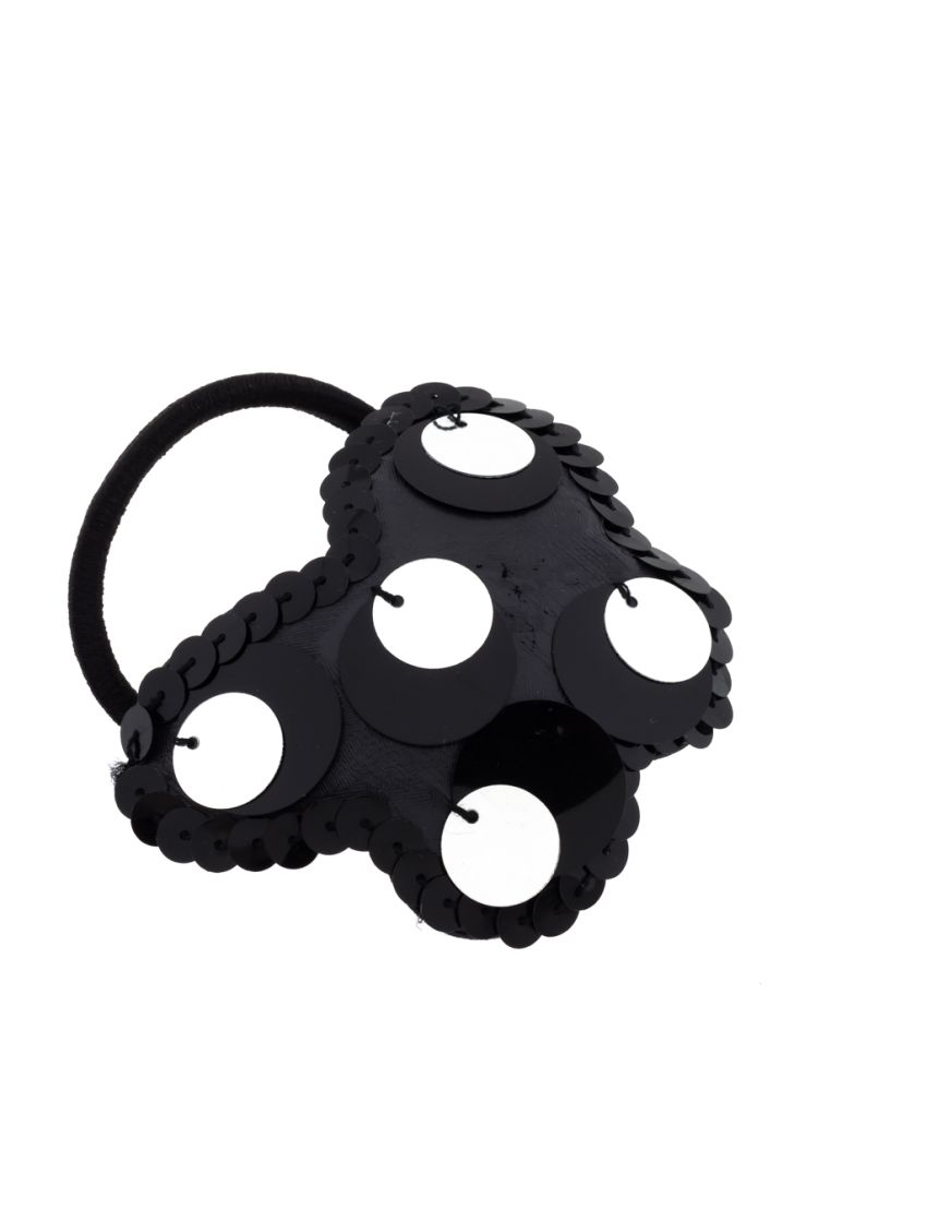 Λάστιχο υφασμάτινο πεταλούδα διακοσμημένη με παγέτες σε 3 χρώματα