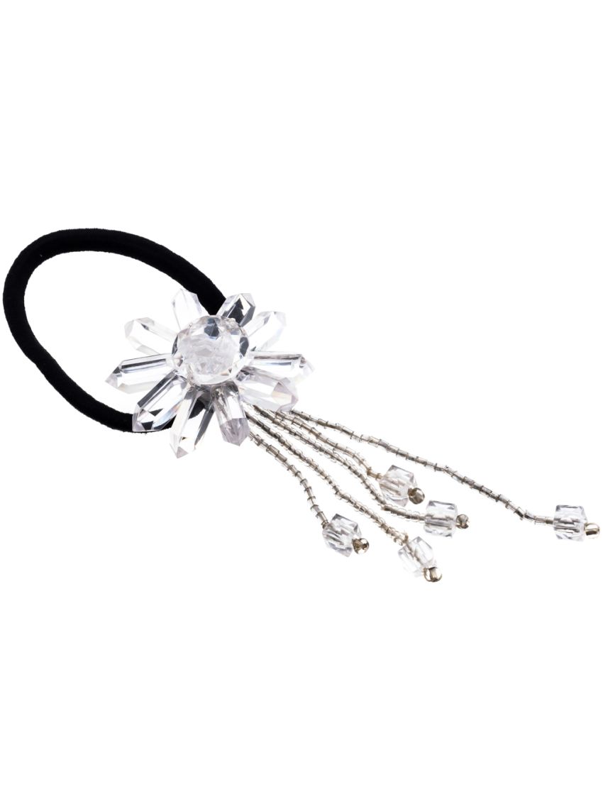 Λάστιχο πλαστικό λουλούδι με κρεμαστές χάντρες