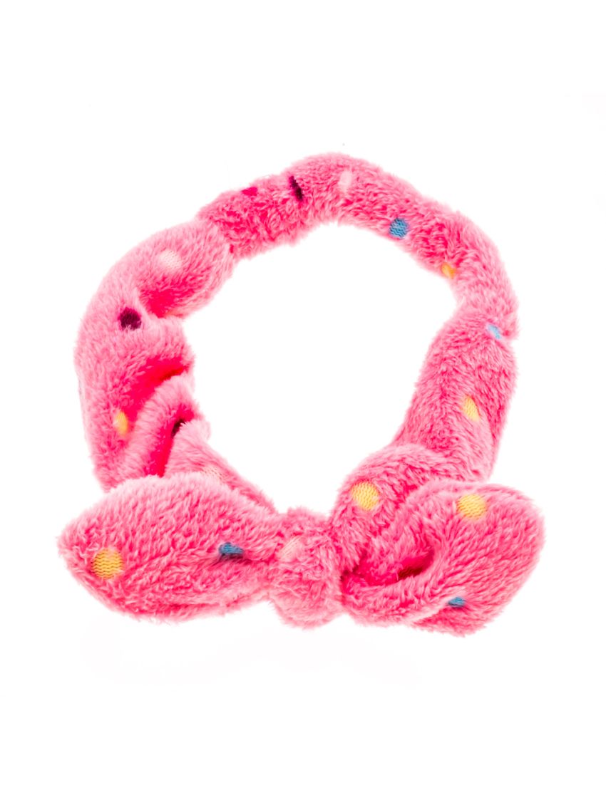 Κορδέλα μαλλιών βελουτέ πουά με φιόγκο 