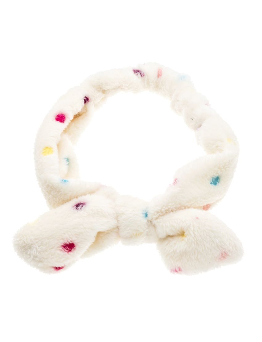 Κορδέλα μαλλιών βελουτέ πουά με φιόγκο 