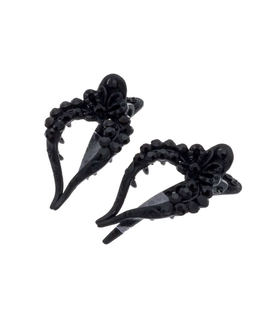 Kλίπ πλαστικό δάκρυ μαύρο με στράς