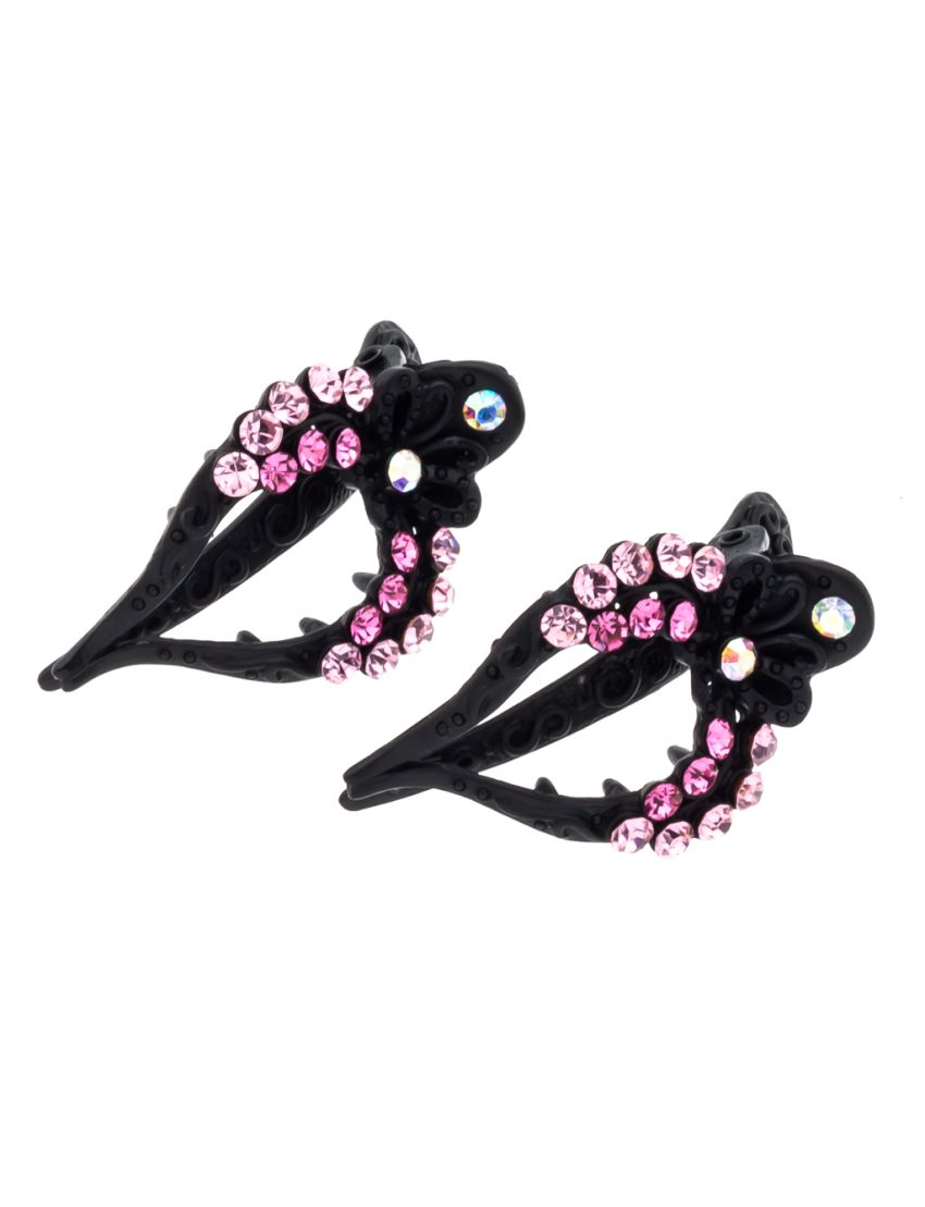 Kλίπ πλαστικό δάκρυ μαύρο με στράς