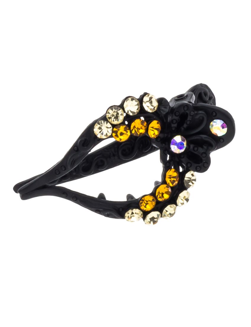 Kλίπ πλαστικό δάκρυ μαύρο με στράς