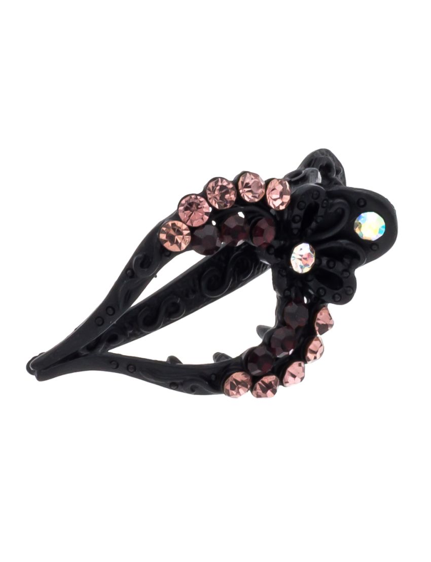 Kλίπ πλαστικό δάκρυ μαύρο με στράς