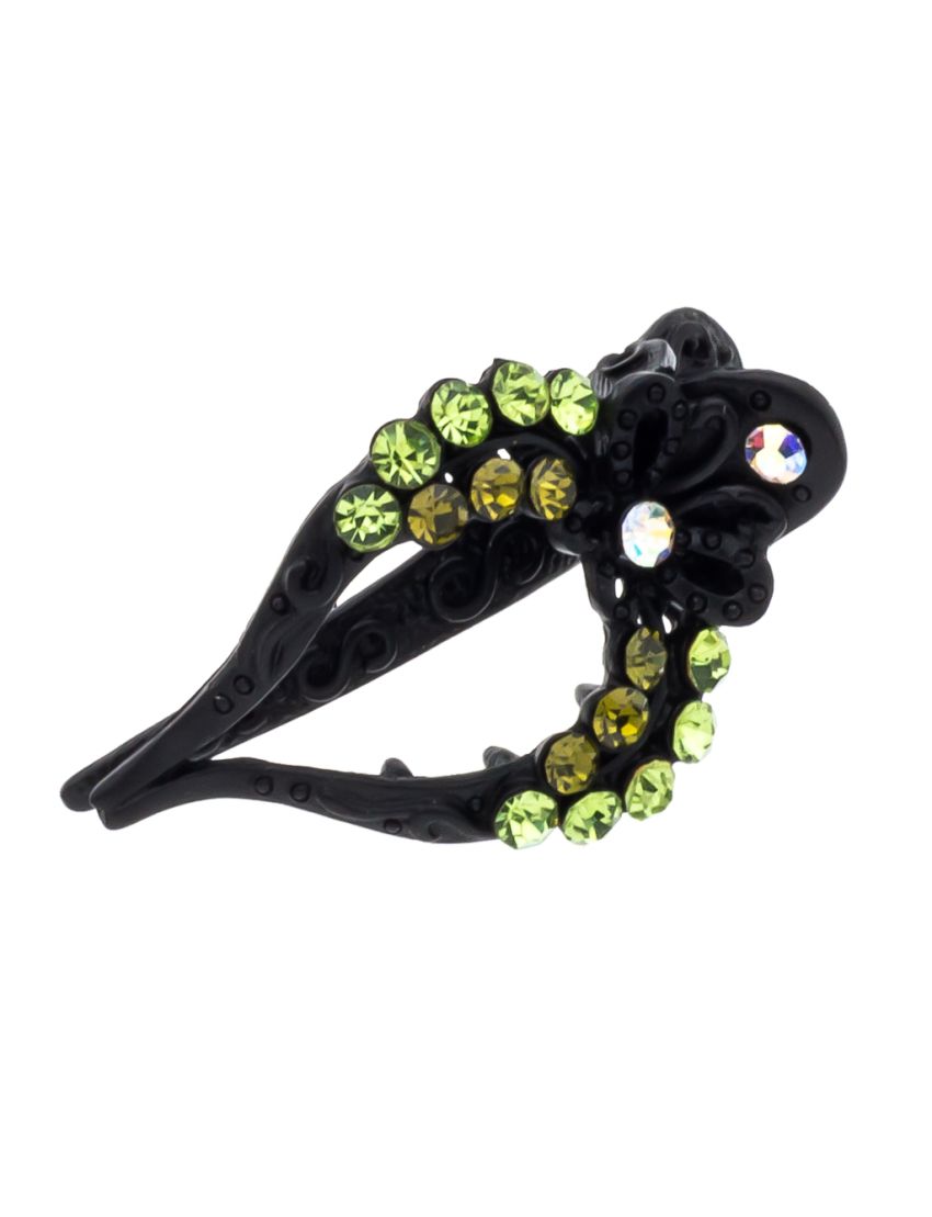 Kλίπ πλαστικό δάκρυ μαύρο με στράς