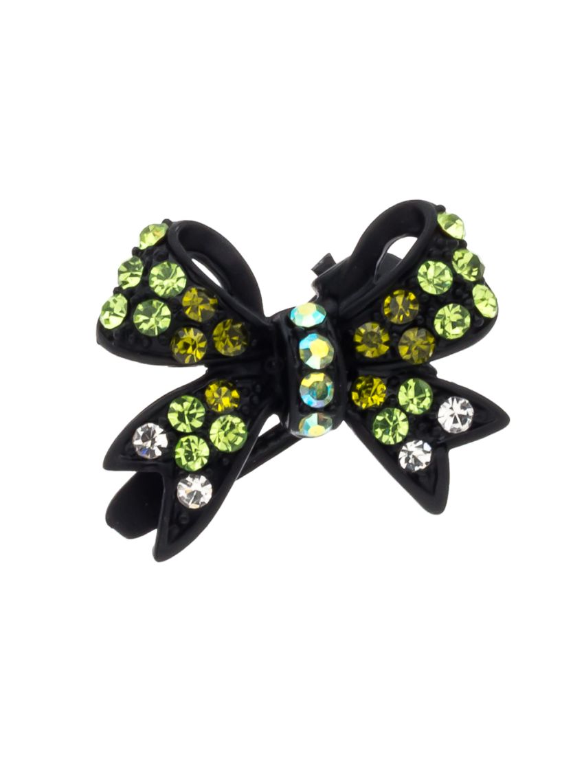 Κλίπ πλαστικό σχέδιο φιόγκος μαύρος με στράς