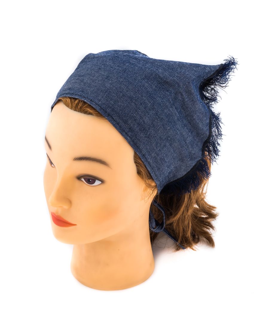 Τριγωνικό μαντήλι μαλλιών τζιν