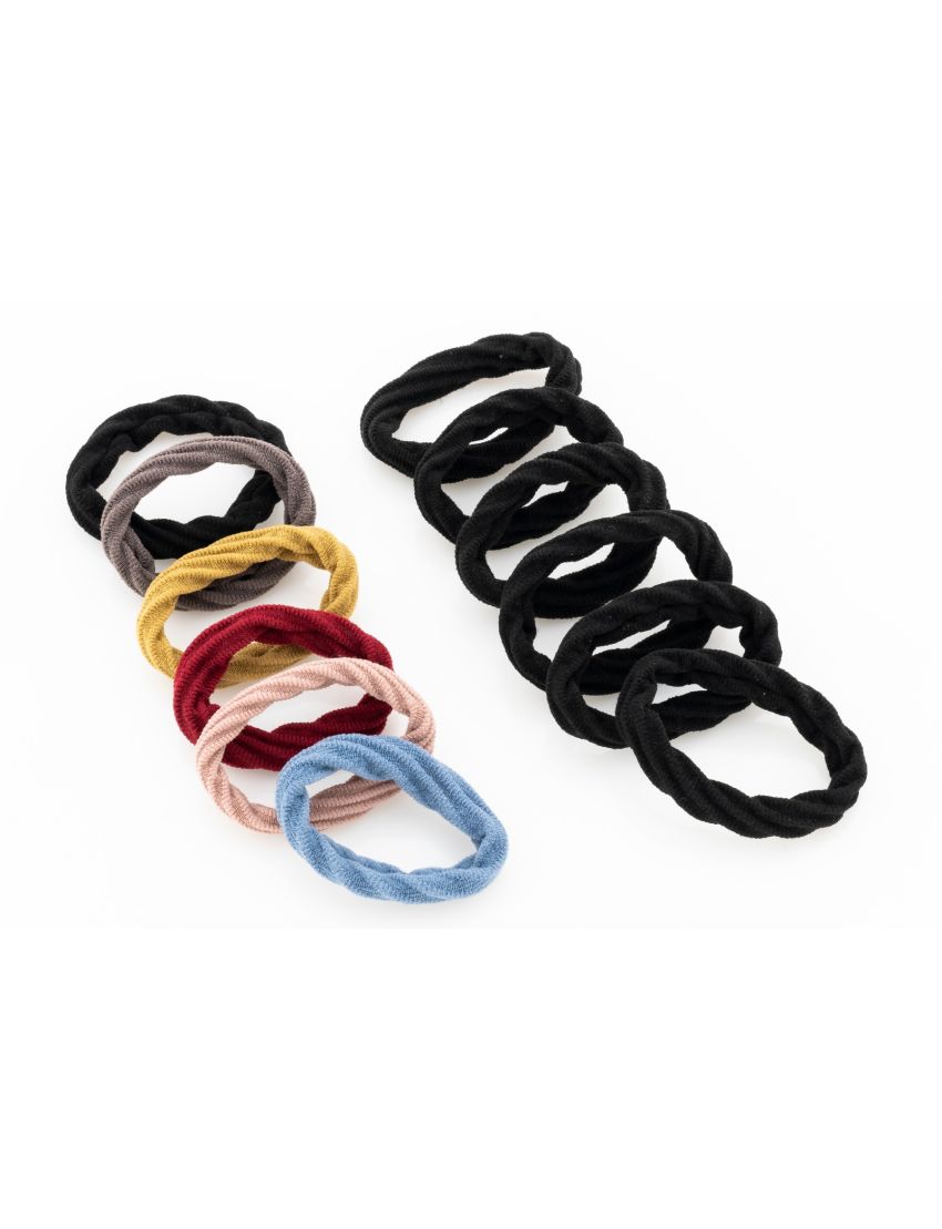 Λάστιχο μαλλιών υφασμάτινο  σε 8 χρώματα (καρτέλα 6 τεμάχια)