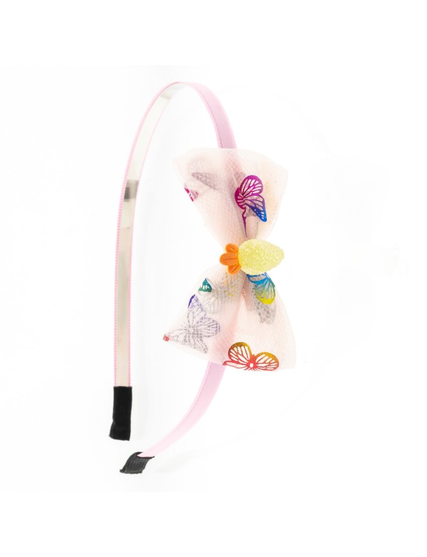 Στέκα μεταλλική παιδική διακοσμημένη με υφασμάτινο φιόγκο και πλαστικό ανανά