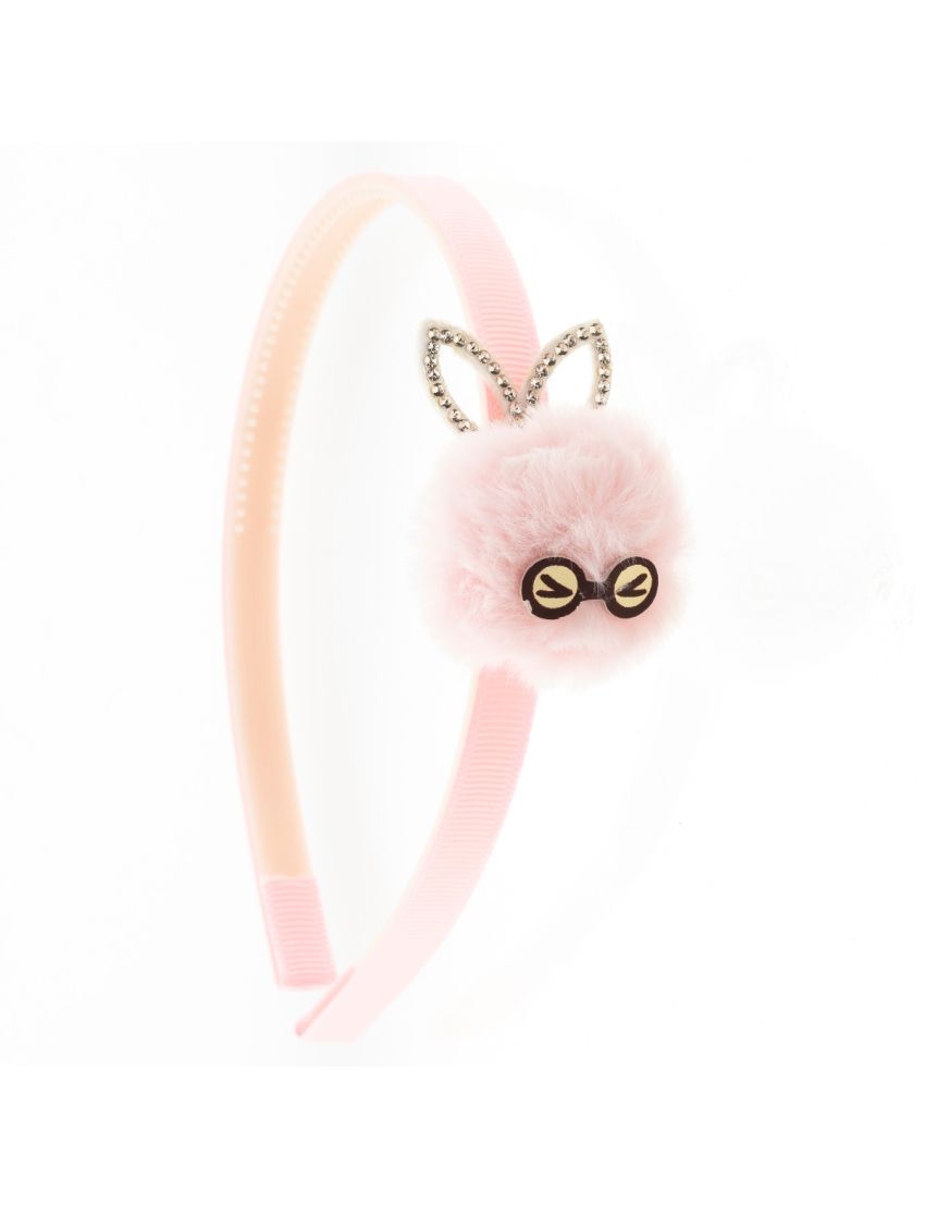 Στέκα πλαστική παιδική διακοσμημένη με πομ πομ λαγουδάκι