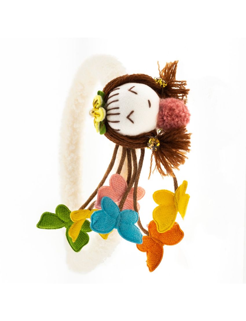 Στέκα υφασμάτινη μάλλινη παιδική σχέδιο κοριτσάκι σε 4 χρώματα