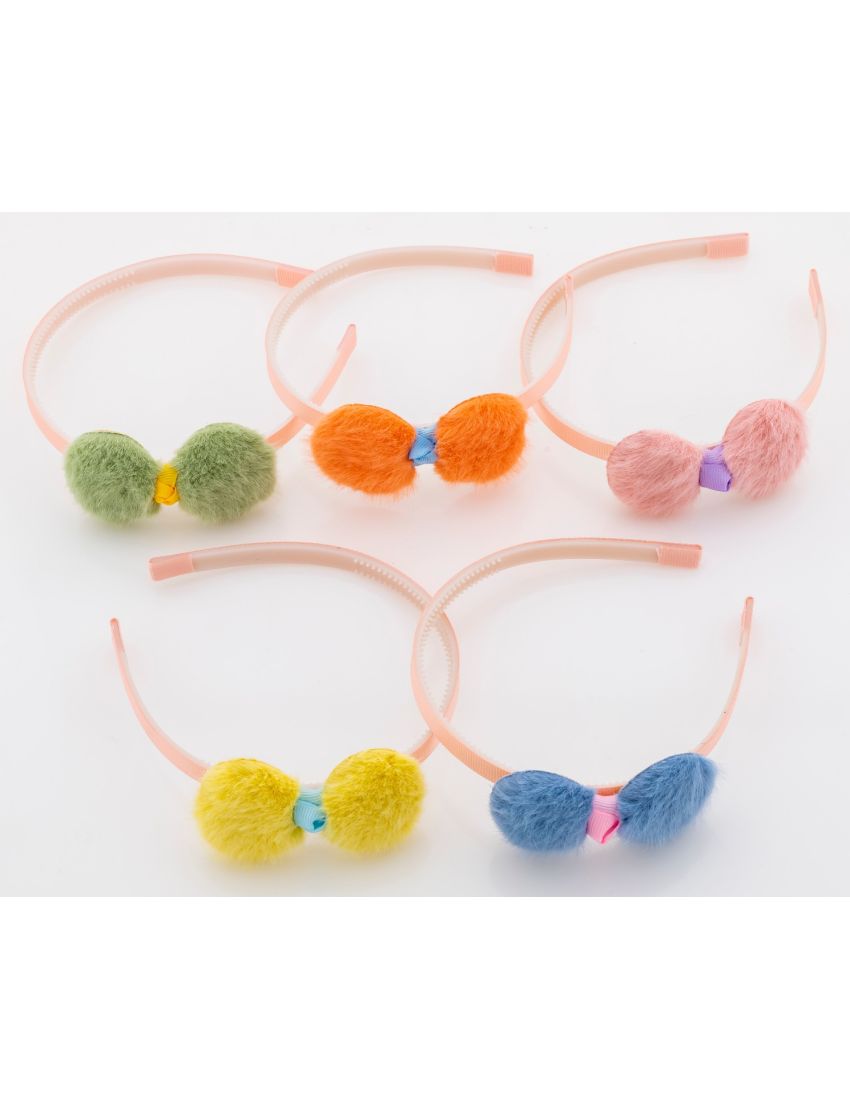 Στέκα υφασμάτινη παιδική σχέδιο γούνινος φιόγκος