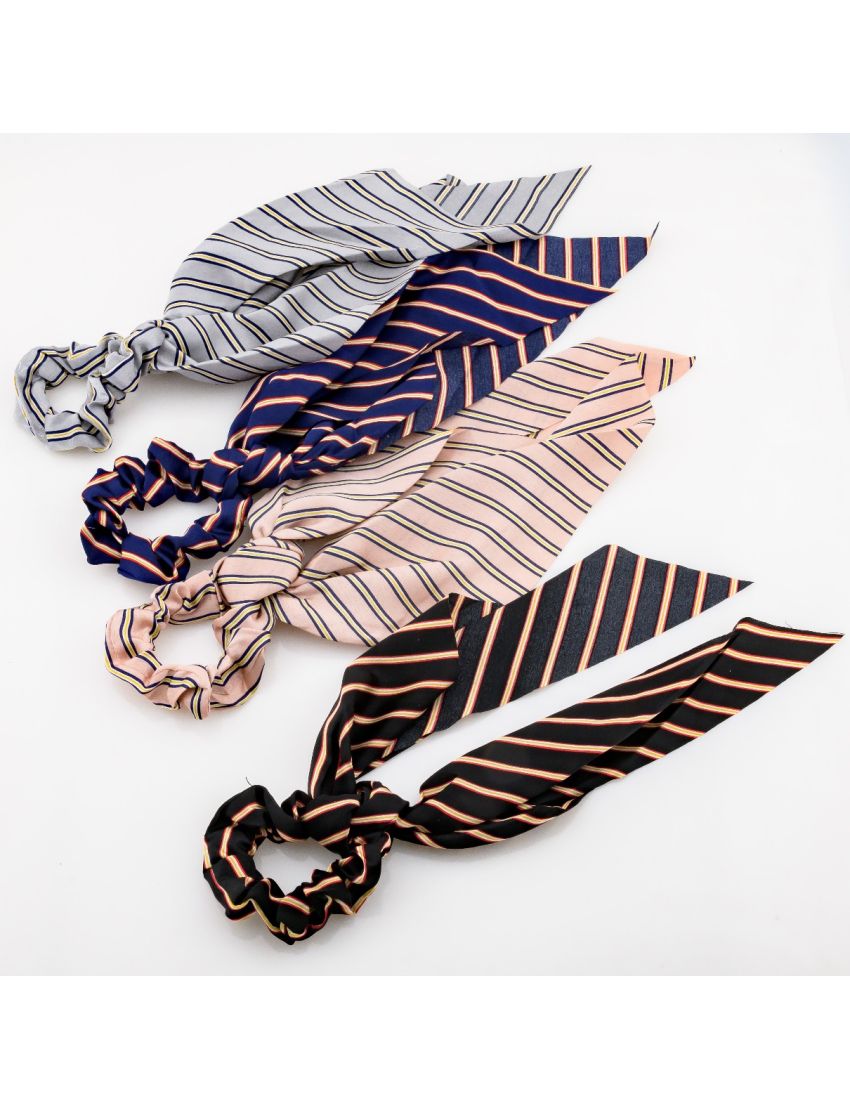 Σούρα υφασμάτινη ριγέ με μακριές ουρές