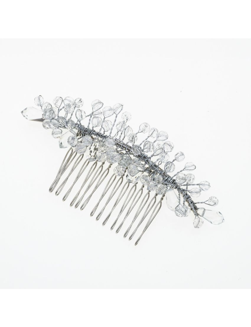 Χτενάκι μεταλλικό νυφικό διακοσμημένο με ημιδιάφανες χάντρες