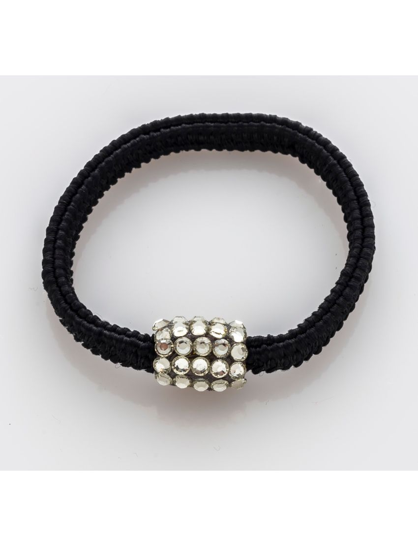 Λάστιχο υφασμάτινο με μεταλλική λεπτομέρεια και λευκά στράς