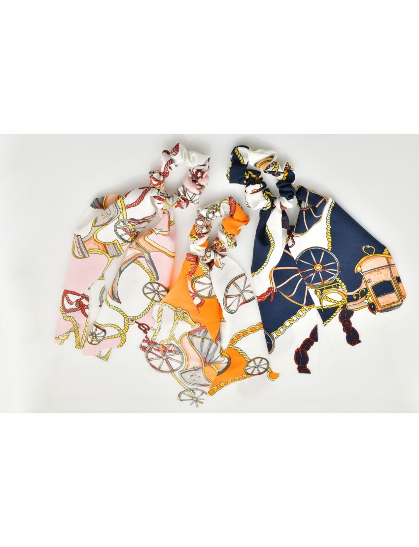 Σούρα υφασμάτινη ναυτικό σχέδιο με 2 μακριές κορδέλες 