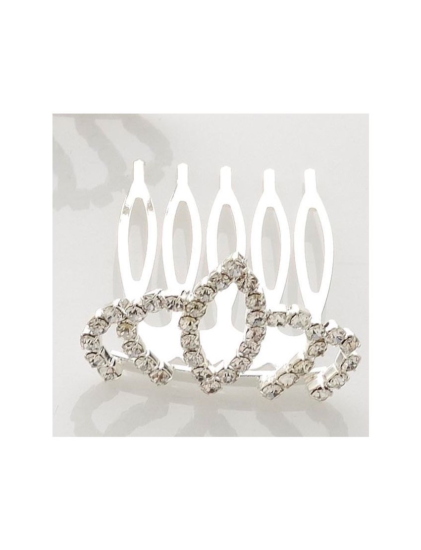 Τιάρα χτενάκι μεταλλικό με στράς σε 4 σχέδια