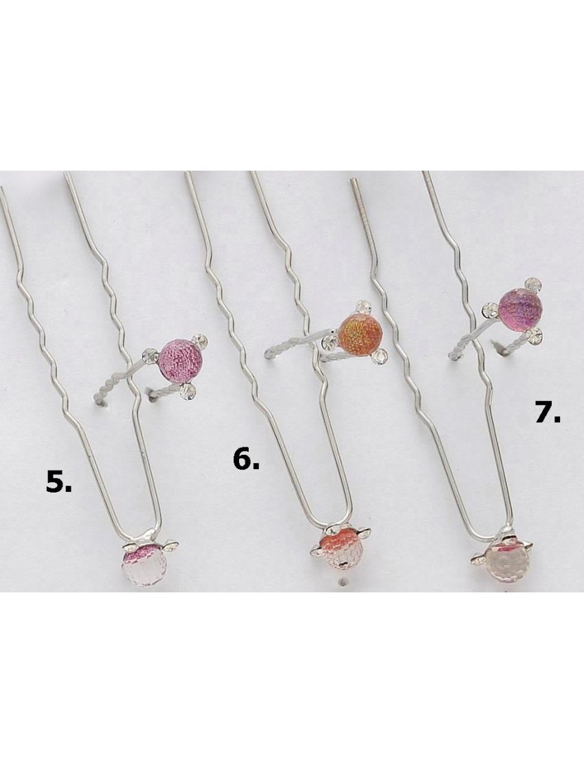 Φουρκέτα μεταλλική με στρογγυλή πέτρα