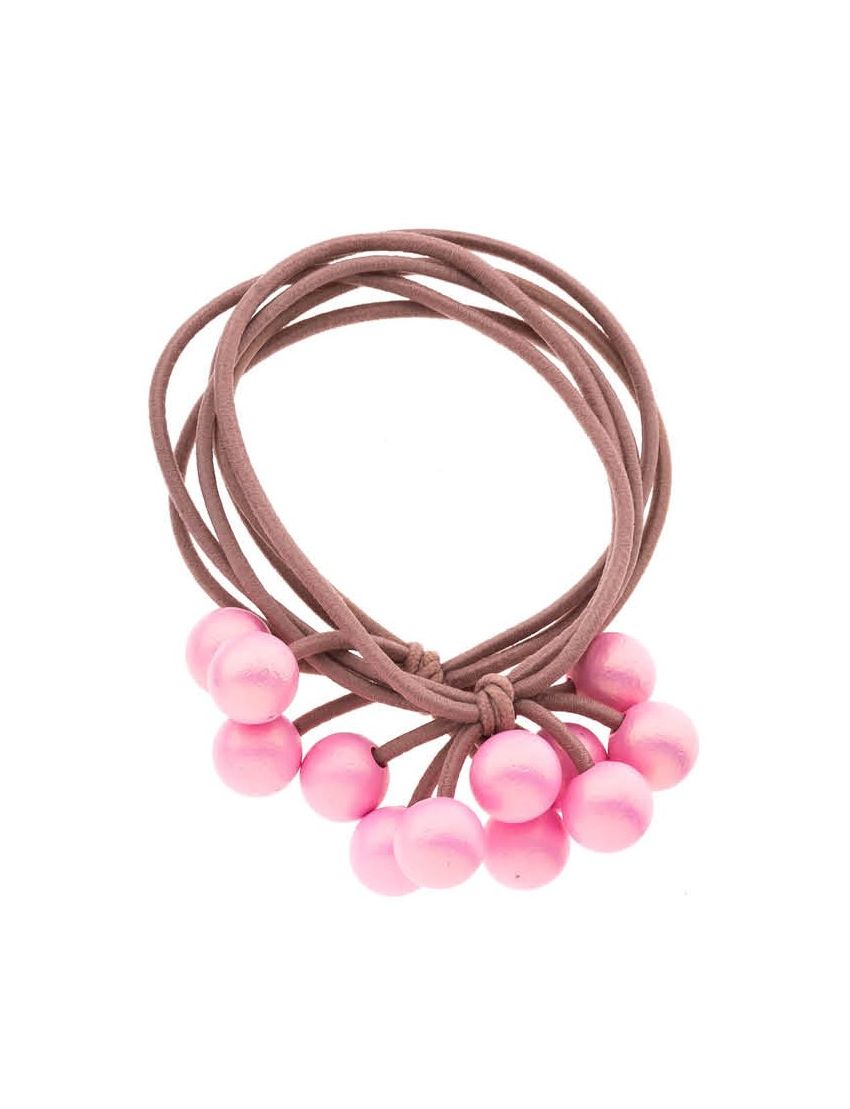 Λάστιχο υφασμάτινο διπλό σε 5 χρώματα διακοσμημένο με χάντρες (συσκευασία 2 τεμάχια)