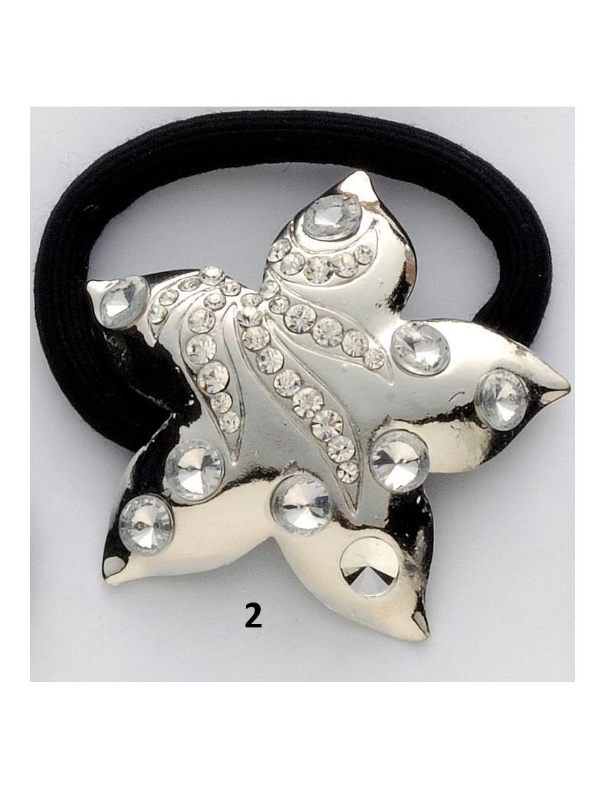 Λάστιχο με μεταλλικό διακοσμητικό και στράς σε 4 σχέδια