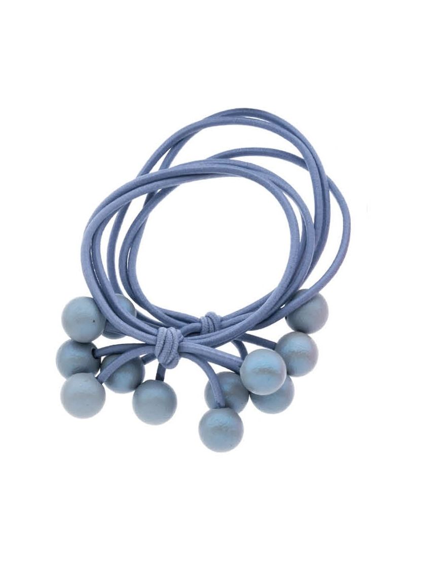 Λάστιχο υφασμάτινο διπλό σε 5 χρώματα διακοσμημένο με χάντρες (συσκευασία 2 τεμάχια)