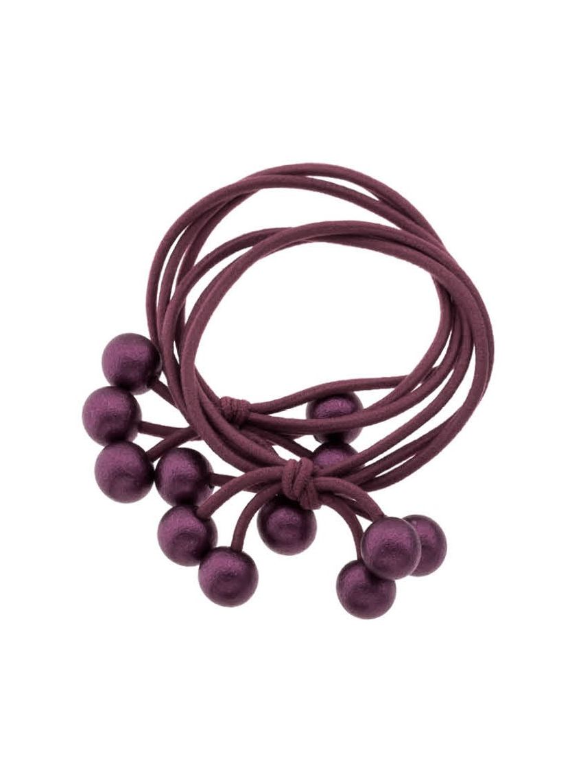 Λάστιχο υφασμάτινο διπλό σε 5 χρώματα διακοσμημένο με χάντρες (συσκευασία 2 τεμάχια)