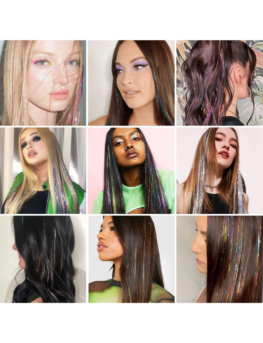 Premium Glitter Hair Tinsel για Εντυπωσιακά Festival Looks & Glam Parties