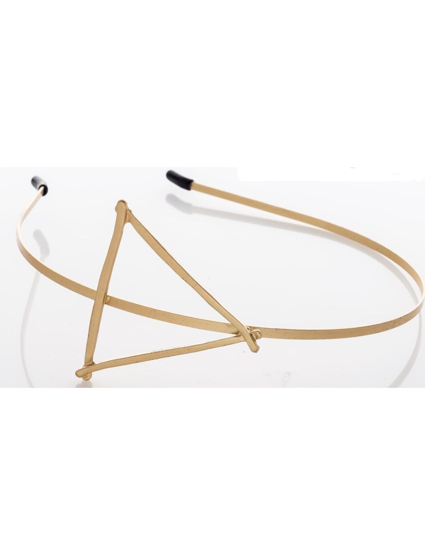 Στέκα μεταλλική χρυσή μάτ σχέδιο τρίγωνο