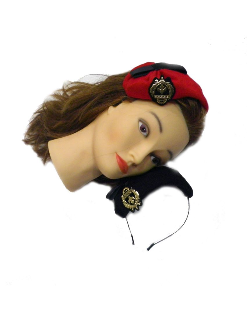 Στέκα υφασμάτινο μπερεδάκι με μεταλλική αγκράφα σε 2 χρώματα