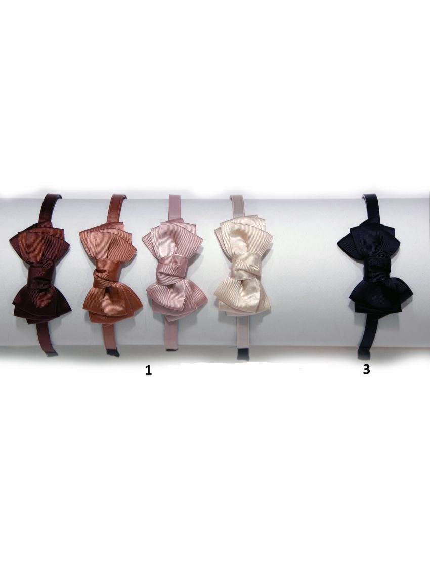 Στέκα υφασμάτινη τριπλός φιόγκος σε 4 γήινα χρώματα και σε μαύρο